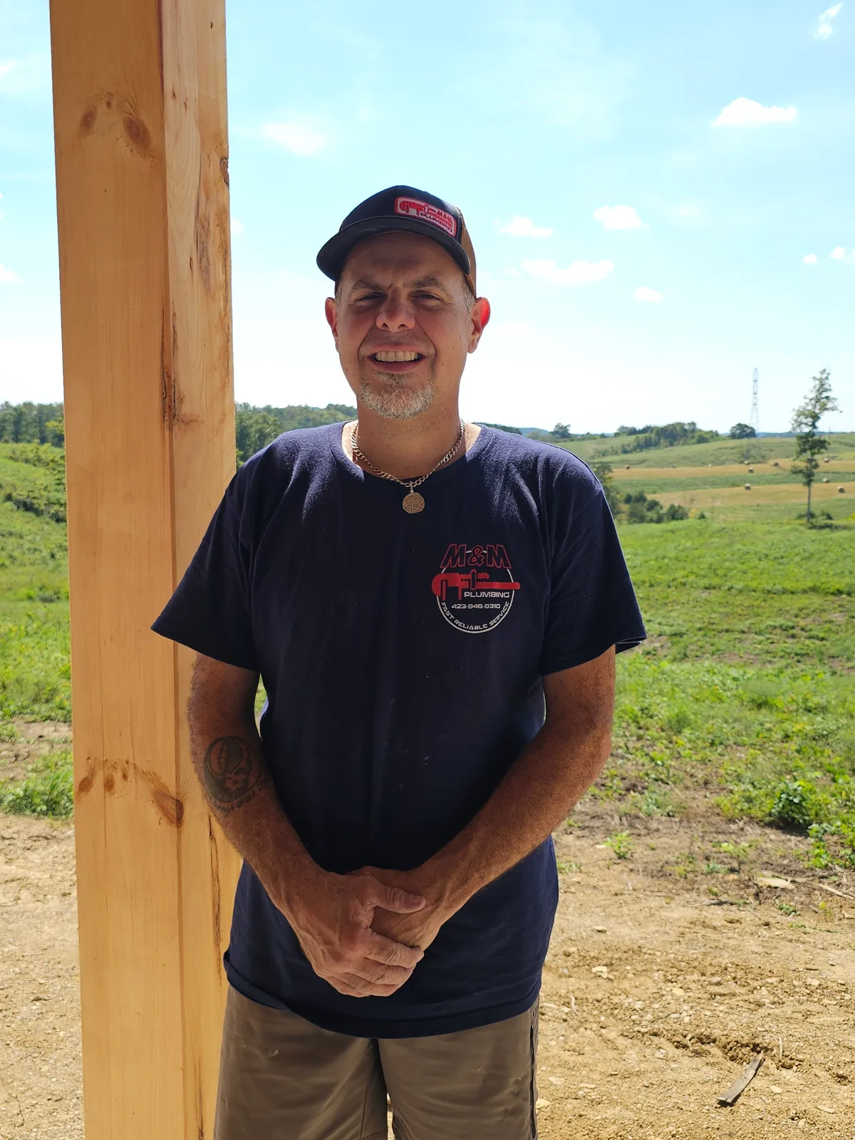 Mike Mitchell of M&M Plumbing at a job site